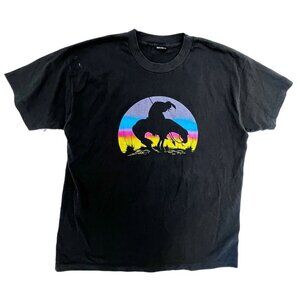 VTG Native American‎ T Shirt XL Horse Sunset Tribal Heritage Single Stitch